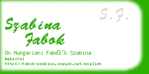 szabina fabok business card
