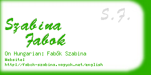 szabina fabok business card